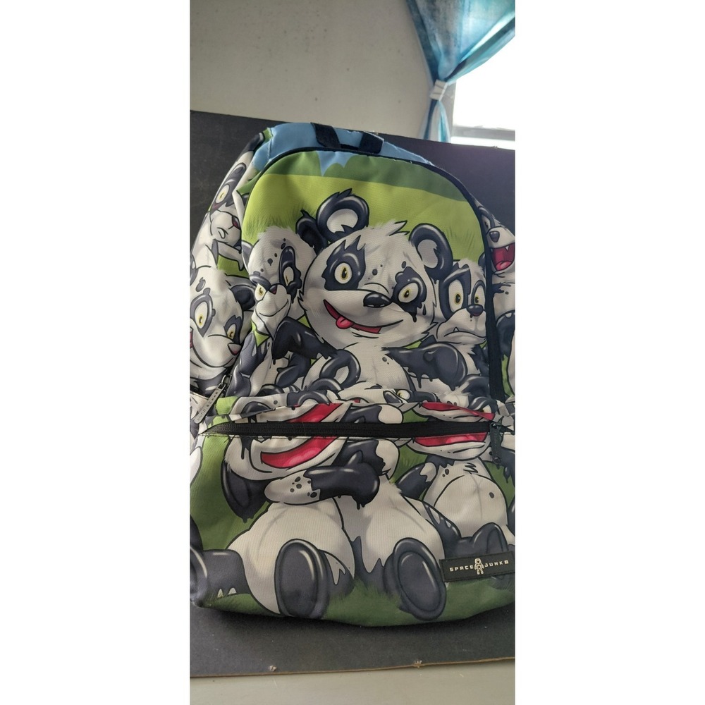 Y2K  Cartoon Edgy Streetwear all-over print Space Junk "Painted Panda" Backpack